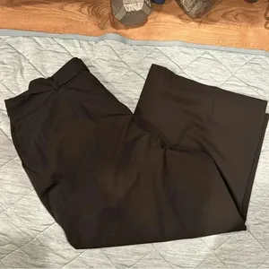 Asos Dress Pants Women's Black Wide Leg size 14 thumbnail 3