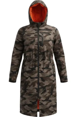 My Anorak Camo‎ Longline Down Puffer Parka Jacket Orange Lining XS 50745SNLP thumbnail 1
