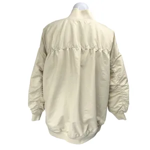 Zara Women's White Oversized Long Sleeve Pockets Full Zip Bomber Coat Jacket L thumbnail 4