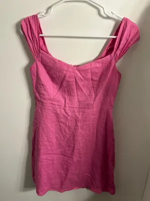 Mango Pink Linen Dress thumbnail 5