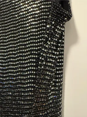 Black Sequin Bodice Evening Capri Jumpsuit with Waist Tie thumbnail 5