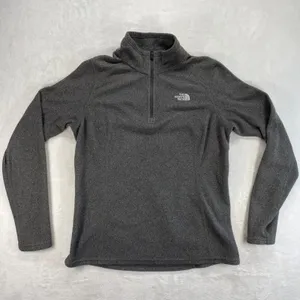 The North Face Fleece Pullover Quarter Zip Gray Athleisure‎ Womens Size M thumbnail 1
