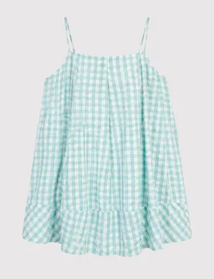 NWT Hersy Womens Top Blue Plaid Camisole Swing Sleeveless Cottagecore Large thumbnail 1