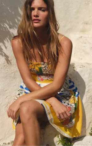 ZARA Fruit Poplin Dress thumbnail 3