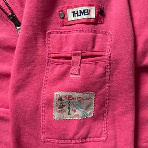 THUMB UNITED 4X Pink Full Zip Heavy Hoodie Oversized Cowl Neck Sweatshirt Jacket thumbnail 7