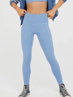 OFFLINE By Aerie Goals High Waisted Double Pocket Legging | Coast (Blue) thumbnail 1