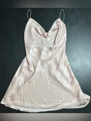 Meshki Size XXS Rhea Cowl Light Pink Mini Dress thumbnail 3