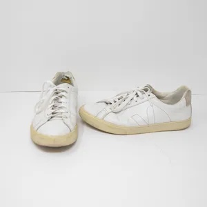 Veja Women's Esplar Genuine Leather Suede Low Top Lace Up Sneakers Shoes White 8 thumbnail 1