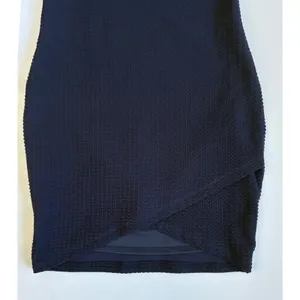 ASTR Navy Blue Waffle Knit V-Neck Tulip Hem Bodycon Dress‎ ADR93825 WMN's M NWT thumbnail 8