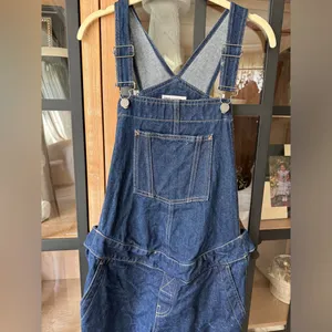 ASOS denim overalls straight leg dark wash jeans inky dungarees jumpsuit thumbnail 10