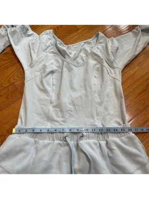 Free People Movement Make It Count jumpsuit romper fleece pants blue Sz M thumbnail 4