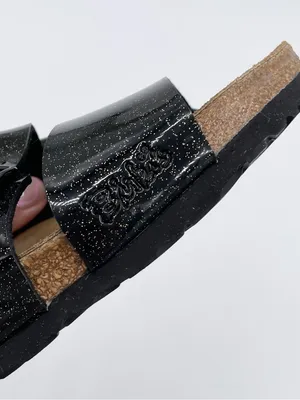 Birkenstock Birki's Double Strap Sandals Black Glitter Jelly Women's Size 8 thumbnail 9