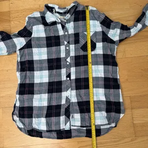 Barbour Womens Shoreline Shirt 10 EUC Oversized Windowpane Tartan Coastal Preppy thumbnail 8