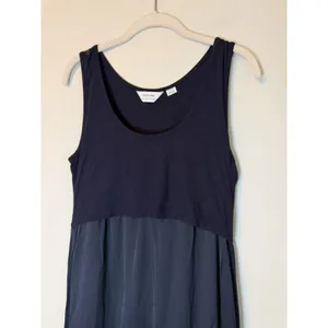 Seraphine Sleeveless Navy Blue Flowy Silk Like Maternity/nursing Dress Sz S NEW thumbnail 2