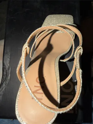 INC International Concepts Glitter Gold Strappy Square-Toe Sandals thumbnail 5