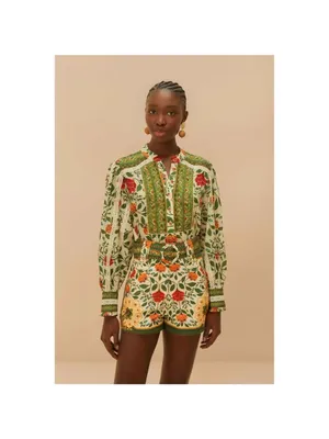 FARM Rio Sand Garden Tapestry Shorts in 27 Womens Print Cotton Twill thumbnail 11
