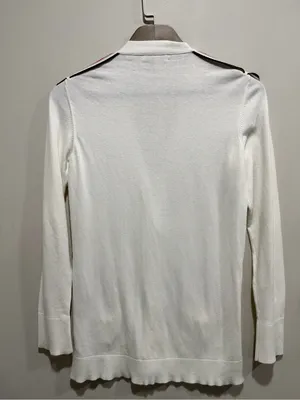 Burberry London White Cotton Icon Stripe Epaulet Cardigan S thumbnail 7