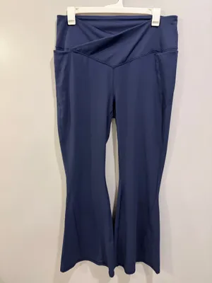 Fabletics Oasis PureLuxe High-Waisted Crossover Flare Leggings Navy thumbnail 5