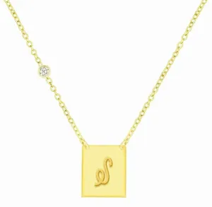 Savvy Cie Gold Vermeil Script “S” Initial Necklace thumbnail 1