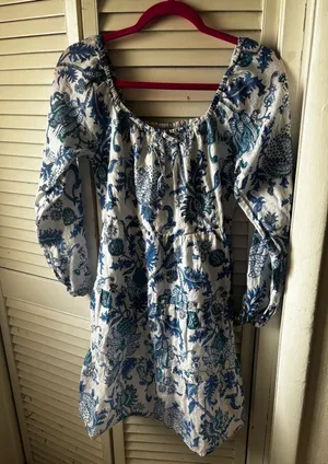 Roller rabbit Amanda yvie dress blue and white small thumbnail 1