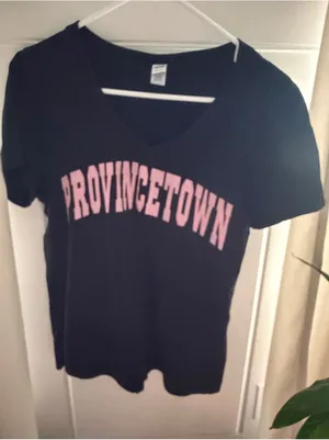 Kavio Provincetown MA Massachusetts Black Pink Shirt Size M thumbnail 1