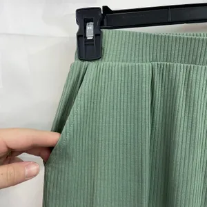 Women's green ribbed pull on‎ pocket stretch casual relaxed casual joggers pants thumbnail 2