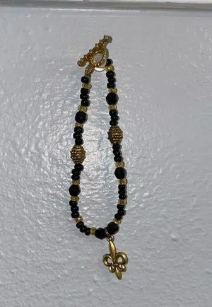 🤩4/$15🥳 fleur de lis charm bracelet thumbnail 1