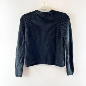 Quince Organic Cotton Fisherman Crewneck Long Sleeve Sweater Black XS thumbnail 4