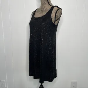 Eileen Fisher Black Silk Sequin Tank Dress Sz SMALL LBD Cocktail Holiday0 thumbnail 5