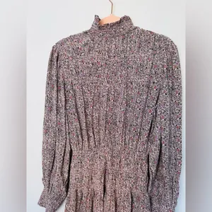 & OTHER STORIES Floral Smocked High Neck Long Sleeve Mini Dress thumbnail 6