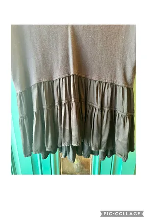 Maeve Anthropologie Top Black Ruffle Louisa Tiered Tee Small thumbnail 5