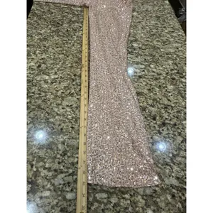 Mac Duggal Sequined Puff Shoulder Illusion Cutout Jumpsuit Blush 11273 Size 4 thumbnail 10