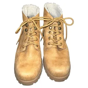 Cliffs Tan Lace-Up Ankle Boots with Shearling Lining thumbnail 1