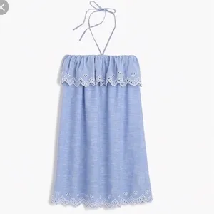J. Crew Beach Chambray Eyelet ruffle Swim Cover‎ Dress - XS EUC thumbnail 3