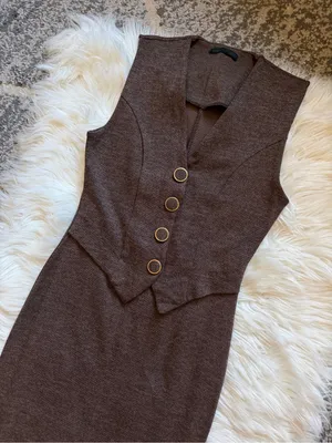 ZARA twofer vest midi dress thumbnail 4