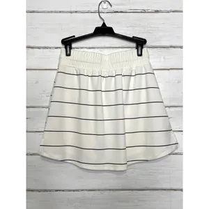 Rae Mode Matching Set Womens S Striped Half Zip Pullover Skort Shorts White thumbnail 7