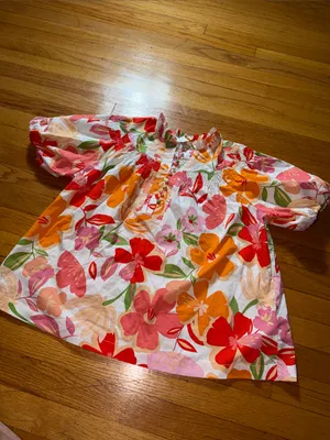 Fate Floral Puff-Sleeve Blouse - Pink, Orange, Green thumbnail 2