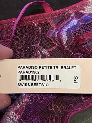Cosabella Bralette Bra Womens XL Purple Paradiso Petite Tri Sheer Lace Halter thumbnail 8