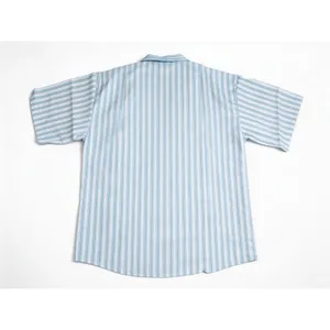 Short Sleeve Button Down‎ Women M Blue White Excellent Striped Collared Shirt thumbnail 3