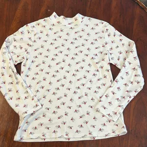 Northcrest mock turtleneck womens medium cream cardinals long sleeved thumbnail 1