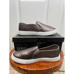 MIA Edith Slip-On Sneakers Size 8M Pewter Perforated Low Platform Shoes thumbnail 10