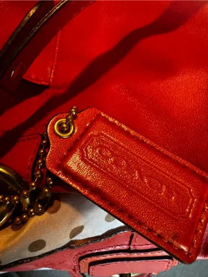 Coach Orange Leather Vintage Tote with Brass-Tone Hardware thumbnail 8