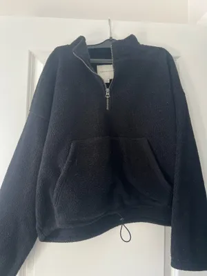 American Eagle Quarter-Zip Sherpa black thumbnail 1