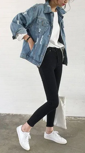 Oversized Denim Jacket Blue Size L thumbnail 6