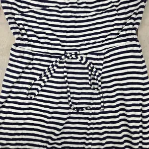 Cabi 5105 Navy White Boat Striped Sleeveless Maxi Dress XS Faux Wrap Nautical thumbnail 7