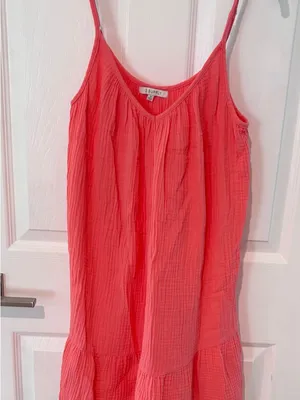Z Supply Amalia Gauze Mini dress in Papaya size Small NWOT‎ thumbnail 6