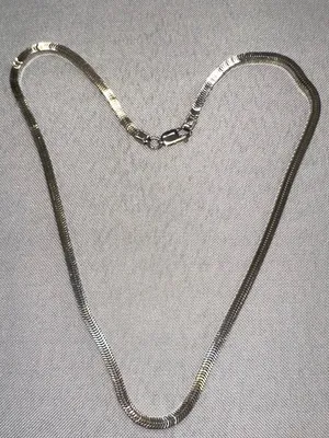Vintage 925 Sterling Silver Square Omega Chain Necklace 17" 3D Snake 23.8g thumbnail 5