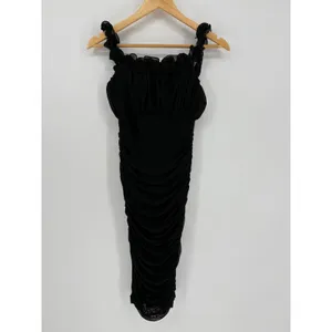 Selfie Leslie Little Black Dress Ruched Midi Bodycon Off Shoulder Size Small NWT thumbnail 3