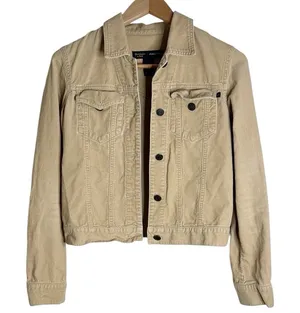 Abercrombie & Fitch Women’s Vintage Cotton Corduroy Jacket Tan Y2K size XS thumbnail 1