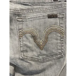7 For All Mankind Womens Kate Crop Gray Straight Leg Jeans‎ Size 32 Made USA thumbnail 6